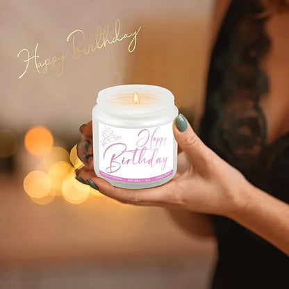 Birthday Candles Gifts for Women, Birthday Gifts for Best Friend Gift Ideas, 4 oz Happy Birthday Candle with Vanilla Birthday Cake Scent 4OZ
