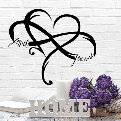 Metal Decorative Signage, Personalized Infinite Heart, 12/18/24 inches, Ideal for Home Decoration and Special Occasion Gift-Giving