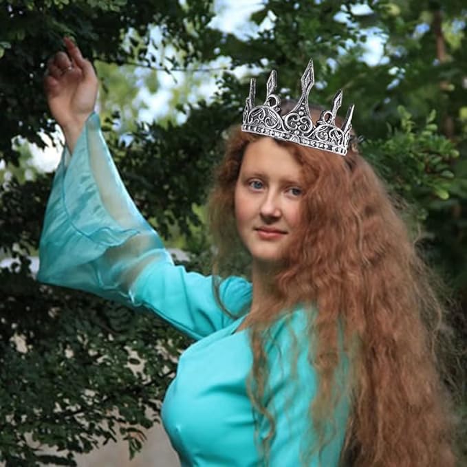 DothRayan Royal King Crown for Cosplay Prop Holiday Party, Halloween Costume Prom Party, Adjustable Royal Crown Prince Tiara