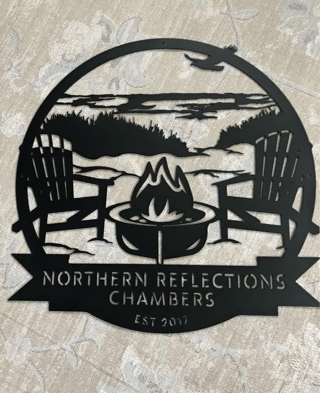 RealSteel - Beach Campfire Monogram, Custom Home & Wall Décor, Personalized Sign, Outdoor Campsite, for Backyards, Deer Leases, Campgrounds, and Fire Pit area