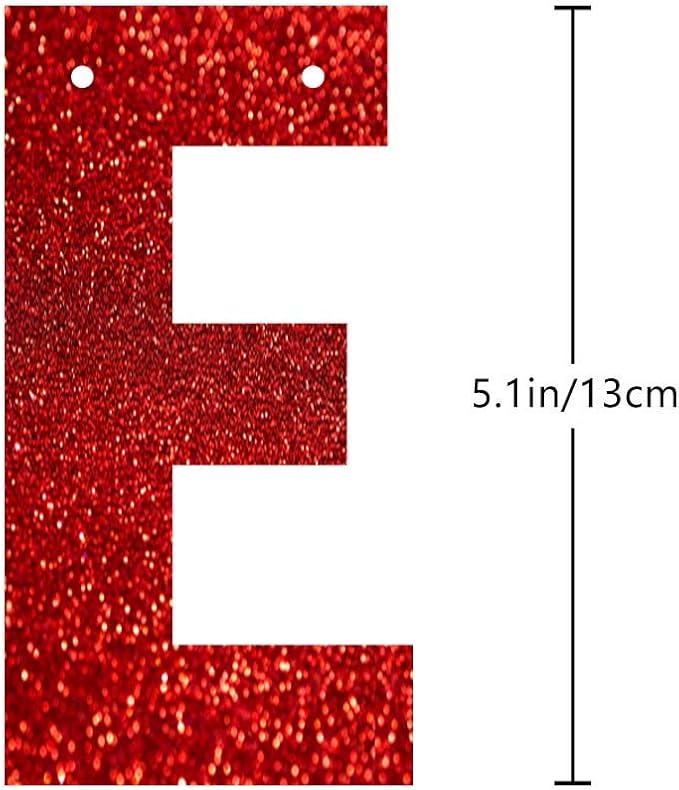 Red 16 Year Loved Banner, Red Glitter Happy 16th Birthday Party Decorations, Supplies