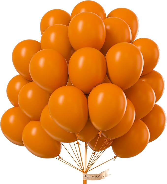 PartyWoo Burnt Orange Balloons 101pcs 12 Inch Terracotta Rust Fall Color Autumn Boho Balloon Arch Kit Garland for Wedding Birthday Baby Shower Thanksgiving Halloween Fall Party Decorations Orange-F53