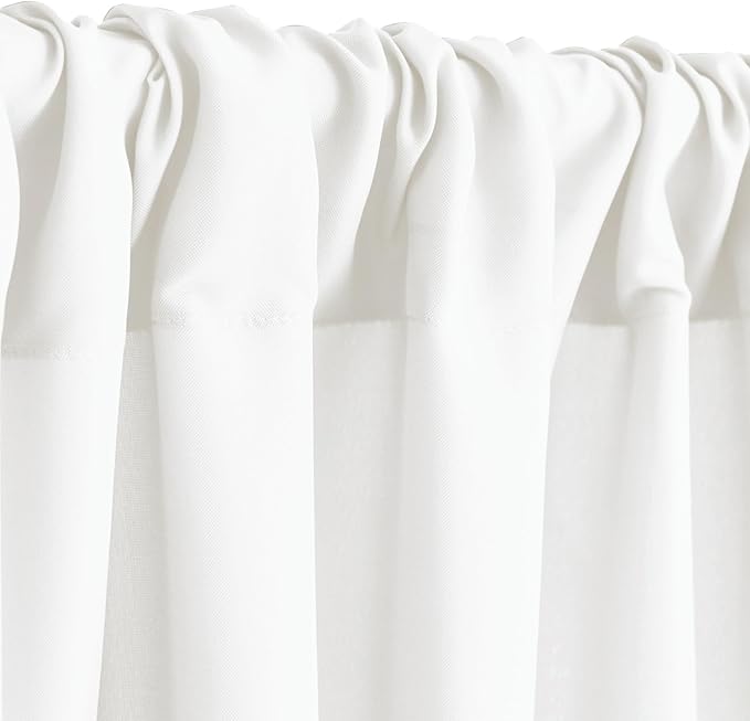 Hiasan Ivory Backdrop Curtains for Parties, Polyester Photography Backdrop Drapes for Family Gatherings, Wedding Decorations, 5ftx7ft, Set of 2 Panels