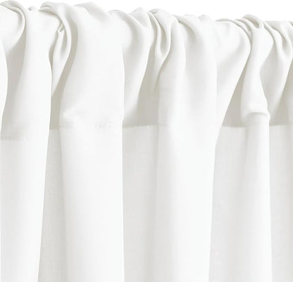 Hiasan Ivory Backdrop Curtains for Parties, Polyester Photography Backdrop Drapes for Family Gatherings, Wedding Decorations, 5ftx10ft, Set of 2 Panels