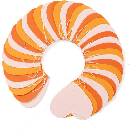 Pink Orange Fall Engagement Party-Decorations Heart-Garland - 52ft Fall Autumn Thanksgiving Harvest Hanging Streamers Banner,Birthday Baby Bridal Shower Wedding Bachelorette Groovy Decor Panduola