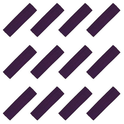 Kenz Laurenz Soft and Stretchy Elastic Cotton Headbands, Pack of 12, Plum