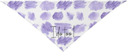 I Do Too Dog Wedding Bandana,Wedding Photo Prop for Dog Lover Pet Scarf AccessoriesMarried Puppy Pet Bandanas Engagement Announcement Gifts (Purple Color Block)