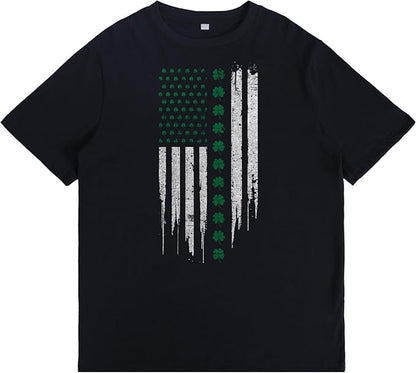 St. Patrick's Day Celebration Tee Beer Graphic Big and Tall Short Sleeve Cotton Festival Casual Gym Workout Tshirts