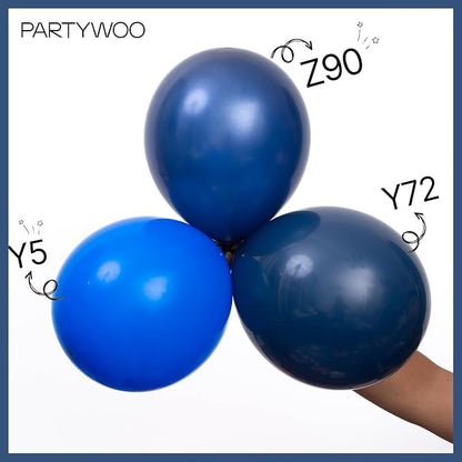 PartyWoo Navy Blue Balloons 101pcs 12 Inch Dark Blue Latex Helium Balloons for Graduation New Year Wedding Sports Theme Boy Baby Shower Men Birthday Bachelorette Party Decorations Blue-Z90