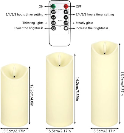 24 Packs of flameless LED Pillar Candles with Remote Control timers and Flashing Battery Operation for Halloween, Christmas and Wedding Home Decoration