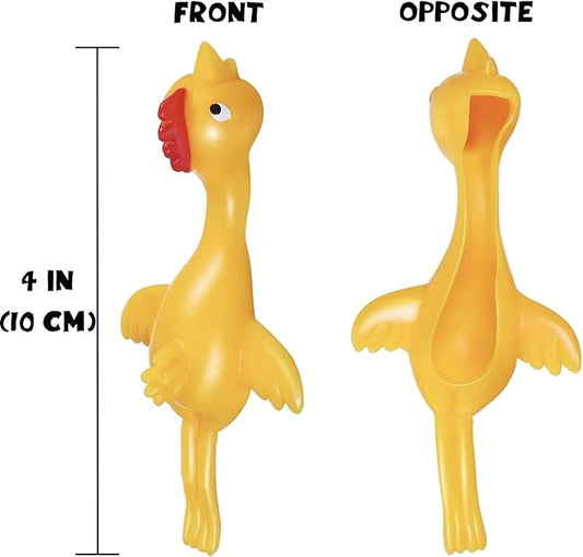 12pk Slingshot Chicken Finger Toys Party Favors for Kids 4-8-12 Boys Teens, Funny Mini Flying Rubber Chickens Bulk Classroom Prizes for Kids Goodie Bags Pinata Fillers Birthday Gifts Stocking Stuffers