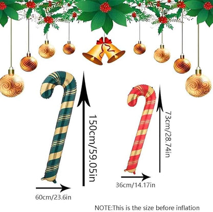 Christmas Ballooons Set Large Christms Cane Balloons Colorful Christmas Candy Size Combination Balloons for Christmas-Themed Party Birthday Party Supplies Decorations 10 PCS