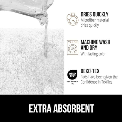 GORILLA GRIP Bathroom Rugs, 30x20, Ultra Soft Absorbent Mat, Thick Plush Bath Rug, Machine Washable, Microfiber Quick Dry, Mats for Shower, Bathtub and Floor, Home Decor Accessories, White