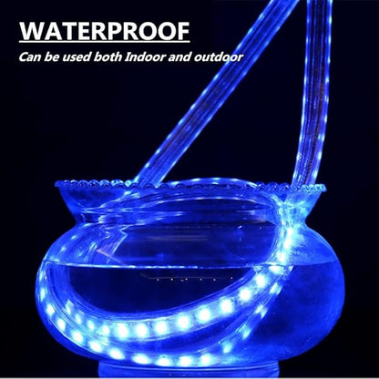 5050 RGB LED Strip Lights AC 110V Home Decoration Multi-Colors/Dimmable/Multi-Modes/Waterproof/Flexible LED Rope Light with Remote (65.5ft/20m)