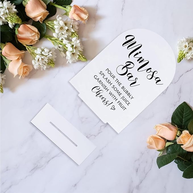 Mimosa Bar Sign Bridal Shower Signs Wedding Bar Sign for Engagement Bridal Shower Ceremony Reception Event Party Mimosa Bar Table Acrylic Decor