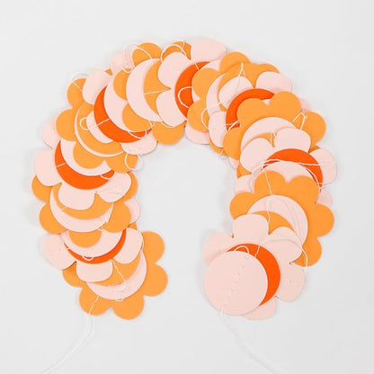 Fall-Boho Pink-Orange Thanksgiving Party-Decorations Garland - 64Ft Autumn Harvest Friendsgiving Paper Streamers Banner,Birthday Bridal Wedding Engagement Bachelorette Decor Ouruola