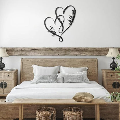 Custom Heart Jar sign, Couple Sign, Heart Sign, Personalized Metal Name Sign, Heart Sign Metal Wall Decor for Couple, Personalized Engagement Wedding Gifts, Valentine Gifts