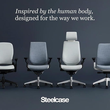 Steelcase Series 2 Office Chair - Ergonomic Work Chair with Wheels for Carpet - with Back Support, Weight-Activated Adjustment & Arm Support - Adjustable Rolling Chairs for Desk - Licorice