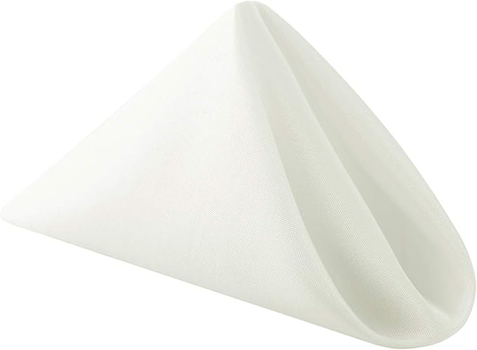 25pcs Polyester Cloth Napkins - 20 x 20 inch Ivory Dinner Washable Napkins with Hemmed Edges for Restaurant/Wedding/Hotel(25,Ivory)