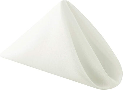 25pcs Polyester Cloth Napkins - 20 x 20 inch Ivory Dinner Washable Napkins with Hemmed Edges for Restaurant/Wedding/Hotel(25,Ivory)