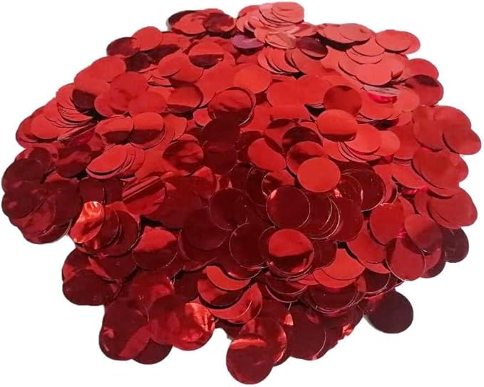 ZOOYOO Red Foil Confetti, Round Foil Glitter Table Confetti Dots, Sparkling for Wedding Birthday Party Decoration (1.76 OZ, 1.5 cm)