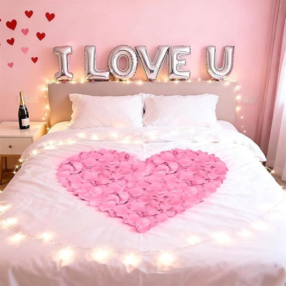 Rose Petals 2000pcs Artificial Silk Pink Rose Petals Flower Petals Fake Faux Roses Petal for Romantic Night Roses Petal Decorations for Wedding Proposal Anniversary Valentine's Day Flower Decorations