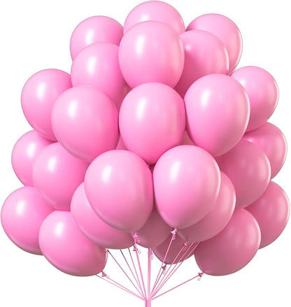 PartyWoo Pink Balloons 101pcs 12 Inch Matte Pink Balloon Arch Kit for Girl Baby Shower Gender Reveal Wedding Bachelorette Engagement Birthday Princess Butterfly Themed Party Decorations Pink-Y11