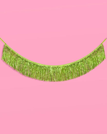 xo, Fetti Party Decorations Lime Green Fringe Banner - 4 ft. | Bachelorette Party Supplies, Birthday Photo Booth, Margarita Bach Decor, Bridal Shower Backdrop