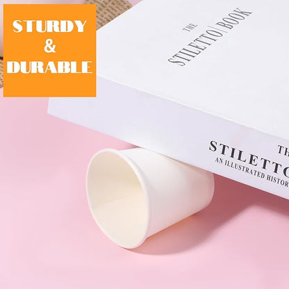 1000 Count 2 oz Bathroom Cups, Disposable Paper Bath Cups, Small Paper Cup, Bathroom Mouthwash Cup, White Mini Espresso Trophy for Bathrooms, Travel, Picnic