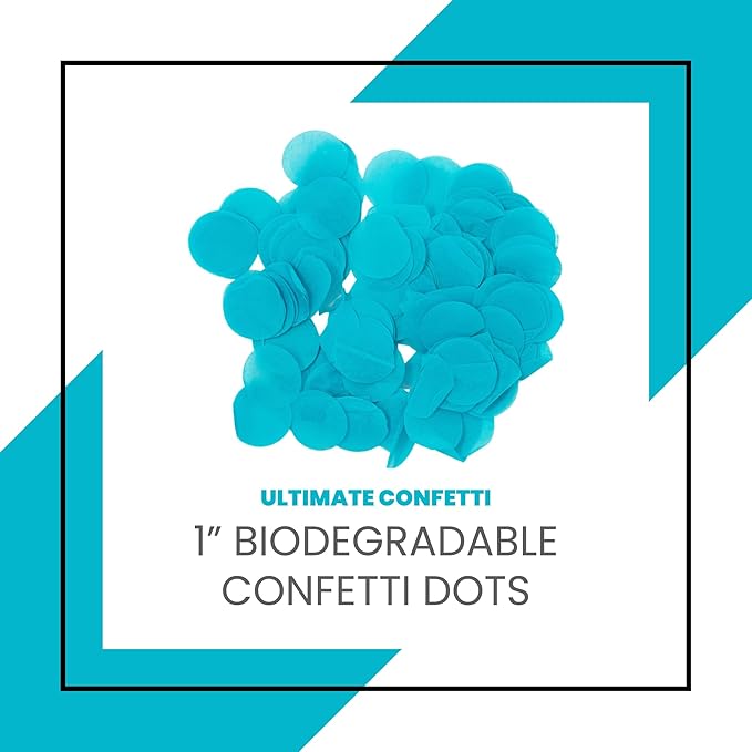 Ultimate Confetti Turquoise Biodegradable Tissue Confetti Circles - 30,000 Pieces (1lb)
