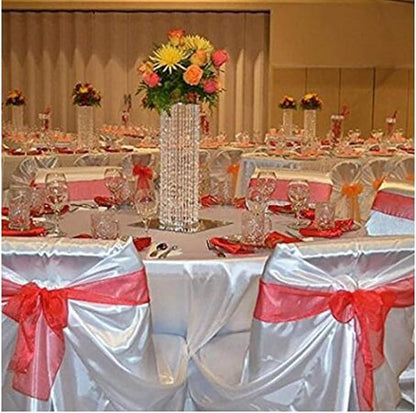 2Pcs 27.5inch Tall Crystal Gold Vases Wedding Flowers Stand, Elegant Wedding Decor Centerpiece Road Leads with Chandelier Acrylic Crystal Weddings Decoration Centerpiece Stands