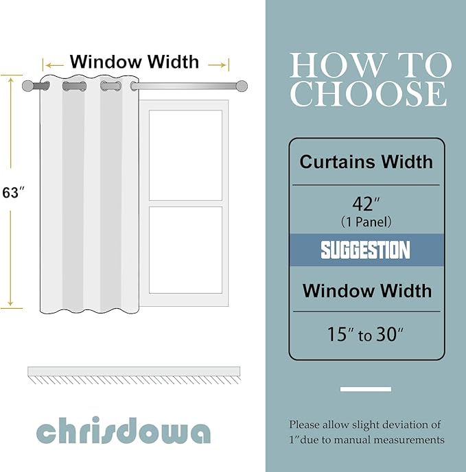 ChrisDowa Grommet Blackout Curtains for Bedroom - Thermal Insulated Room Darkening Curtains for Living Room (1 Panel Set, Royal Blue, 42W x 63L)