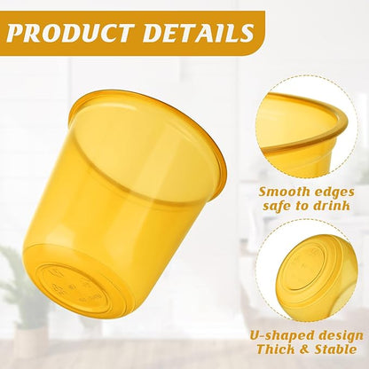 50pcs 12oz Disposable Stemless Glasses,PET Disposable Drinking Cups,Cold Party Clear Plastic Wine Glasses for Parties Birthday,Wedding,Meeting,Christmas Party Supplies. (Orange)