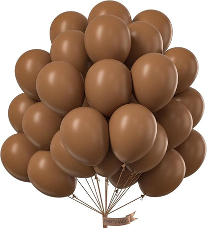 PartyWoo Brown Balloons 101pcs 12 Inch Boho Neutral Coffee Tan Fall Latex Helium Balloons for Wedding Baby Shower Gender Reveal Graduation Safari Woodland Birthday Fall Party Decorations Brown-F09