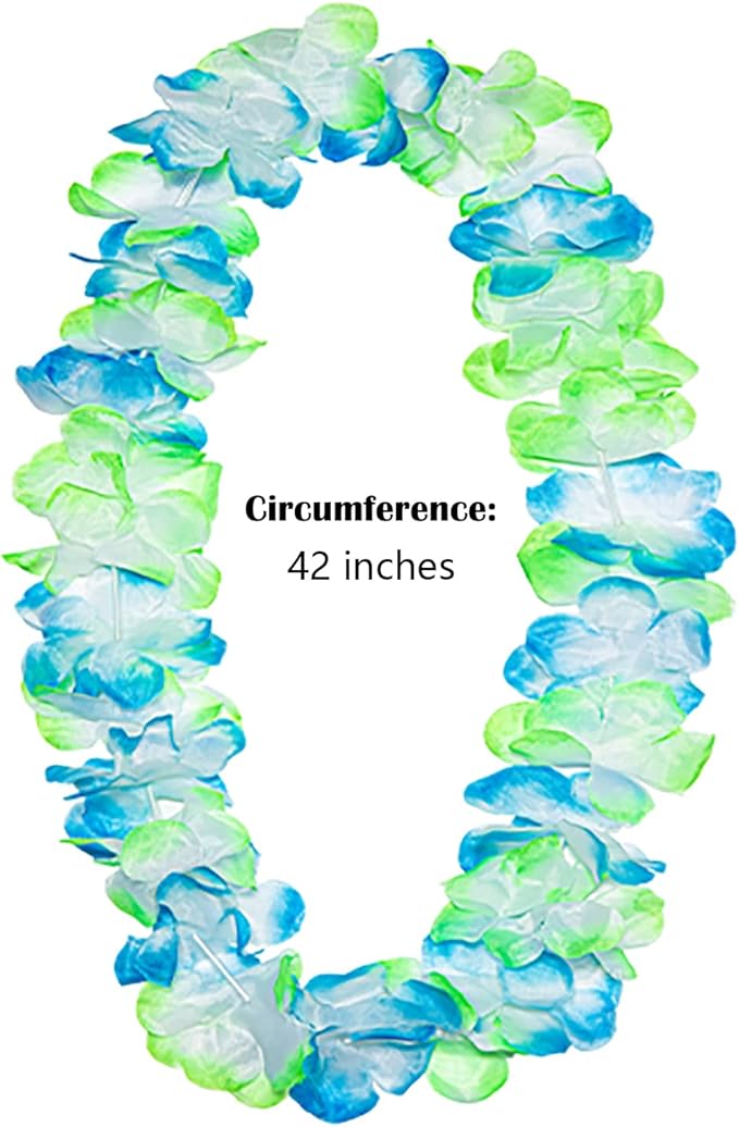 FreshDear 12 Counts Hawaiian Leis Bulk,leis for luau party,hawaiian leis for adults,beach party favors for adults,Summer Beach Vacation,Theme Party Decorations