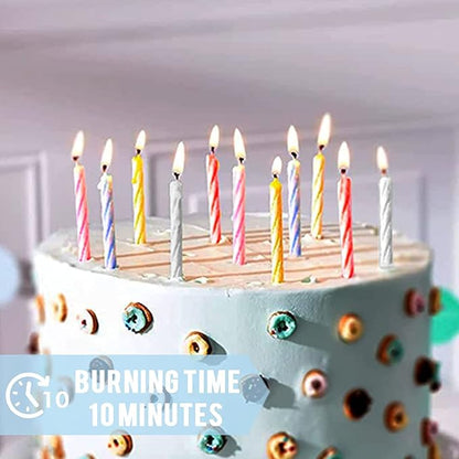 Cwise - 140 Count Birthday Candles - Spiral Candles for Cake or Cupcake - Celebration Candles - Mega Pack for Cakes - Colorful Birthday Candles