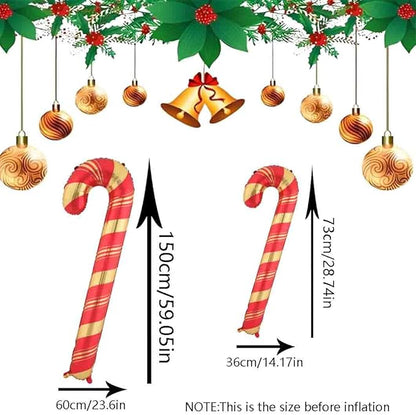 Christmas Ballooons Set Large Christms Cane Balloons Colorful Christmas Candy Size Combination Balloons for Christmas-Themed Party Birthday Party Supplies Decorations 8 PCS