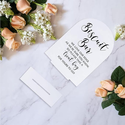 Wedding Biscuit Bar Sign Take One Sign Minimalist Style Wedding Favor Signs for Engagement Bridal Shower Ceremony Reception Event Birthday Party Clear Acrylic Table Decor Gifts for Dogs