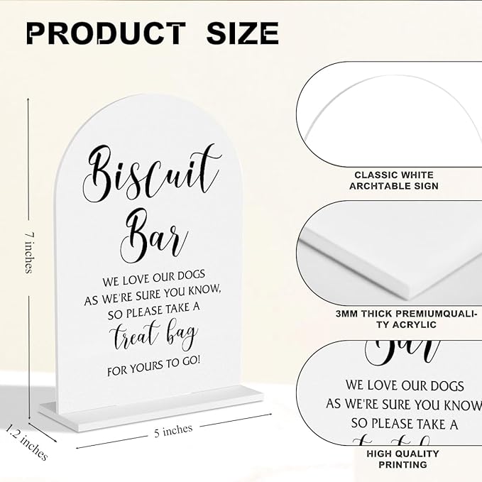 Wedding Biscuit Bar Sign Take One Sign Minimalist Style Wedding Favor Signs for Engagement Bridal Shower Ceremony Reception Event Birthday Party Clear Acrylic Table Decor Gifts for Dogs