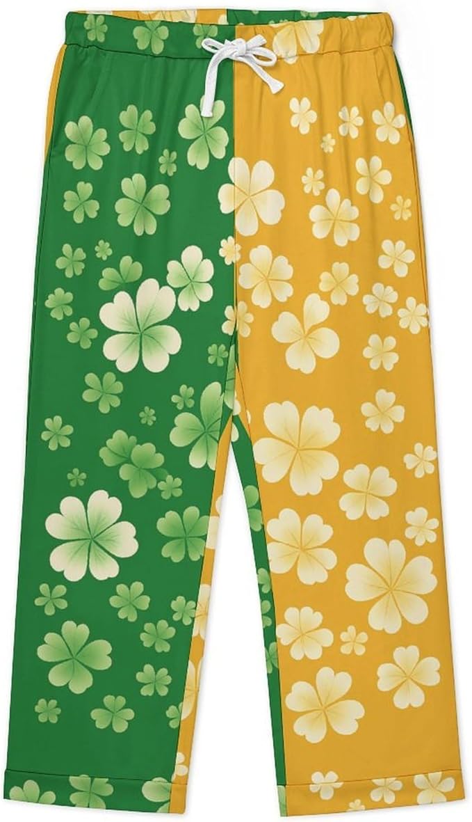 Lemons Leaves Ceramic Style Womens Pajama Set Long Sleeve Pajamas Top And Pants Soft Loungewear Pjs Sets