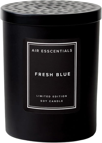 Air Esscentials Clean Scented Soy Candles, Soy Wax Blend with Luxury Fragrance, Aromatherapy Candle for Home & Office, 70 Hour Burn Time, Fresh Blue, 11 oz.