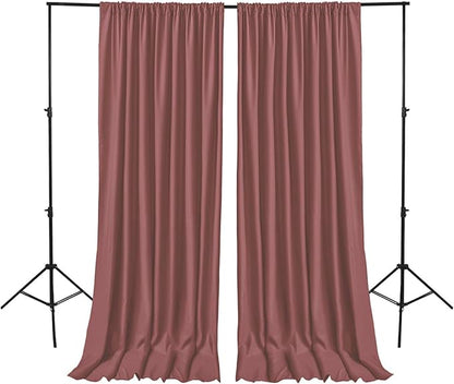 Hiasan 10ftx10ft Dusty Rose Backdrop Curtains for Parties, Polyester Photography Backdrop Drapes for Family Gatherings, Wedding Decorations