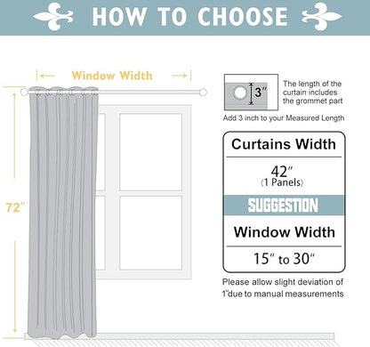 ChrisDowa Brownout Curtains 72 inches Long for Bedroom - Grommet Thermal Insulated Room Darkening Curtains for Living Room (1 Panel, Brown, 42 x 72 Inch)