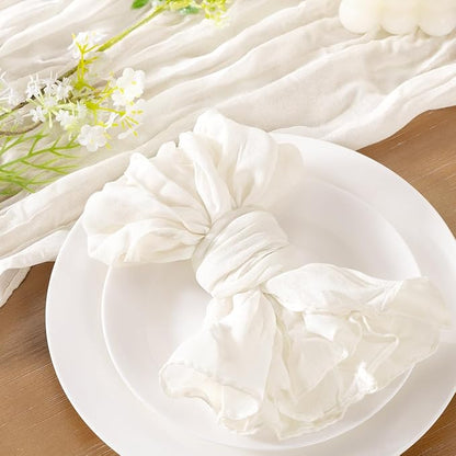 Socomi Ivory White Cheesecloth Napkins Fall Thanksgiving Cheese Cloths Gauze Set of 36 Boho Washable Dinner Table Napkins for Wedding Party Baby Shower Birthday Party Decor