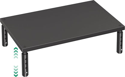 OPNICE Desk Organizers and Accessories, Adjustable Computer Monitor Stand Riser, Laptop Stand for Desk, Office Desk Accessories & Workspace Organizers for Home Office, Black Wood