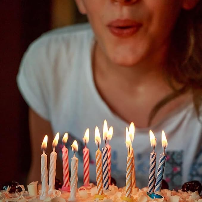 Cwise - 140 Count Birthday Candles - Spiral Candles for Cake or Cupcake - Celebration Candles - Mega Pack for Cakes - Colorful Birthday Candles