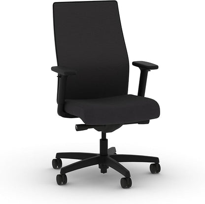HON Ignition 2.0 Mid Back Task Chair, Spectrum Mesh, Advanced Synchro-Tilt Control, Office Chair with Lumbar Support, Height and Width Adjustable Arms, Black Frame, Onyx