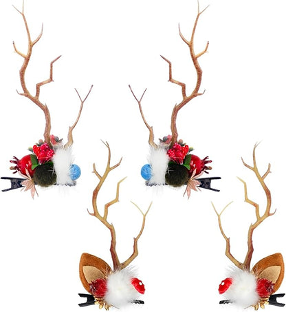 TOECWEGR Christmas Reindeer Antlers Headband Hair Clips Hair Hoop Girl Holiday Beauty Headdress