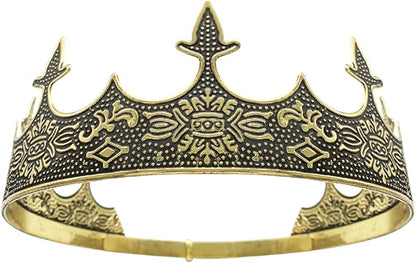King Crown for Men Crowns Tiara for Birthday Party Costume
