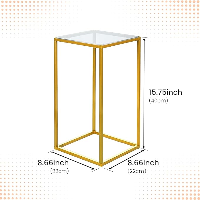 YALLOVE 10 Pcs 15.75" Gold Wedding Flower Stand Metal Vase Column Stand Geometric Centerpiece Vase for Home Party Wedding Decorations, Rectangular Flower Display Rack